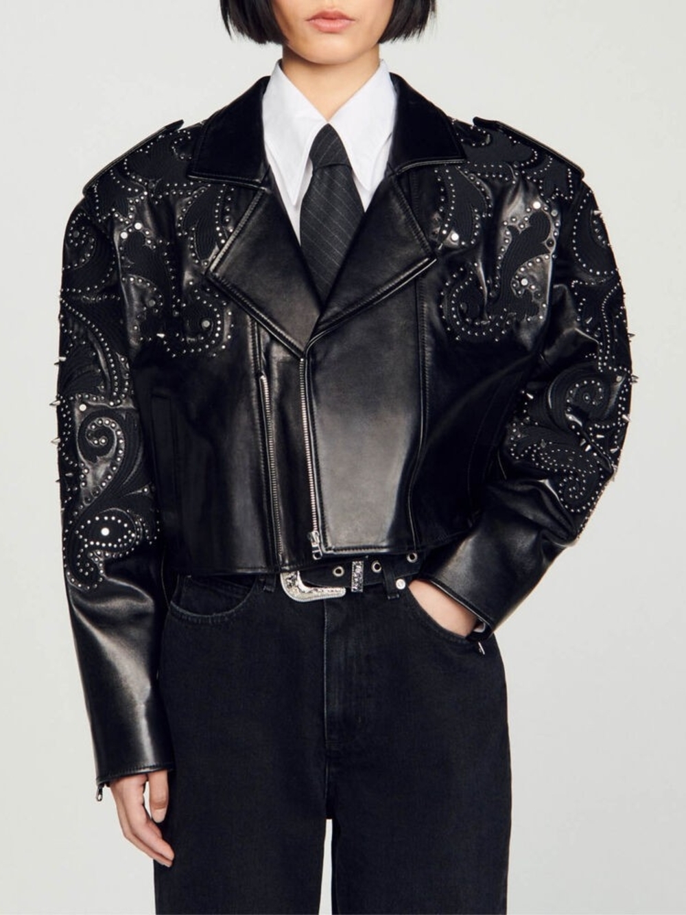 Sandro Leather Jacket - NWT Sz 34